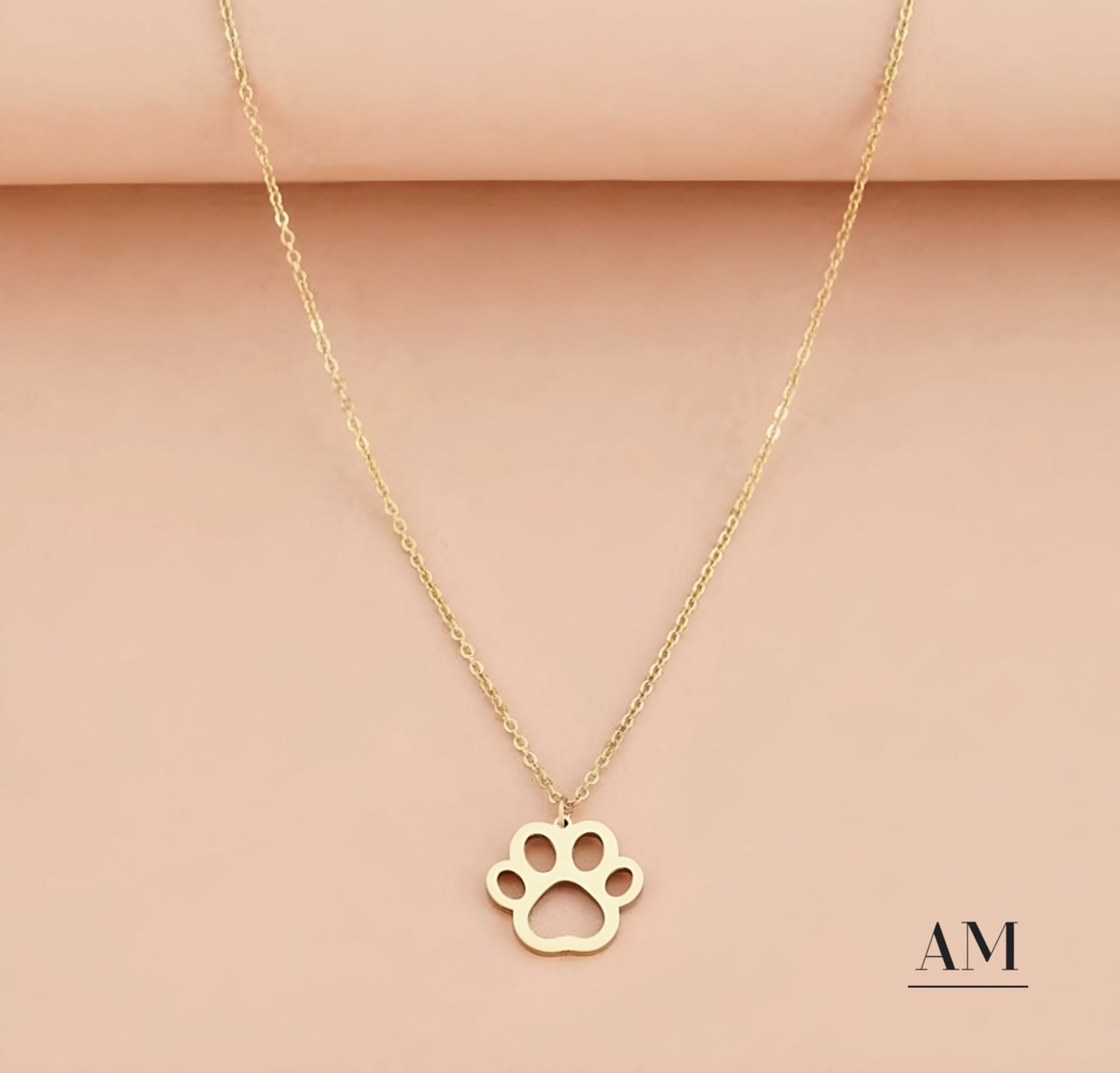 Gold Plated Stainless Steel Paw Necklace