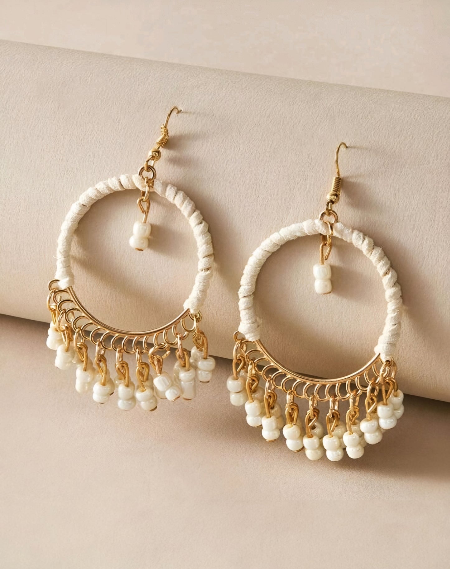 Boho Beaded Hoop Earrings