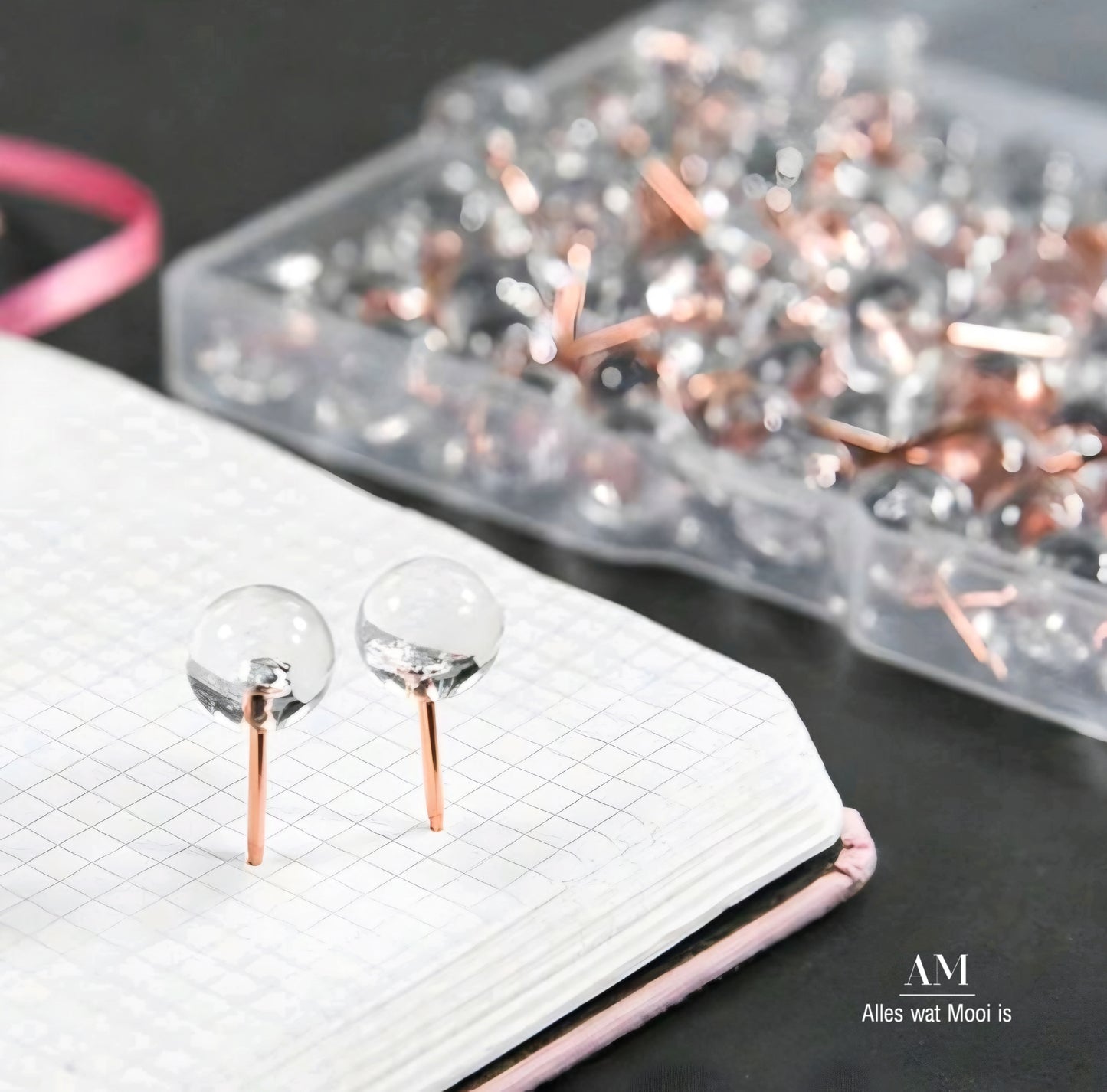 Dome Rose Gold Push Pins