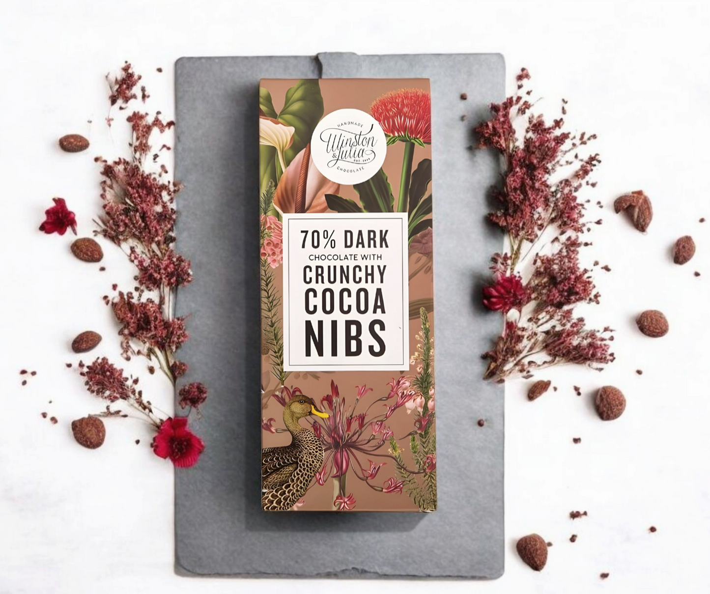 Dark Chocolate Cocoa Nibs Slab