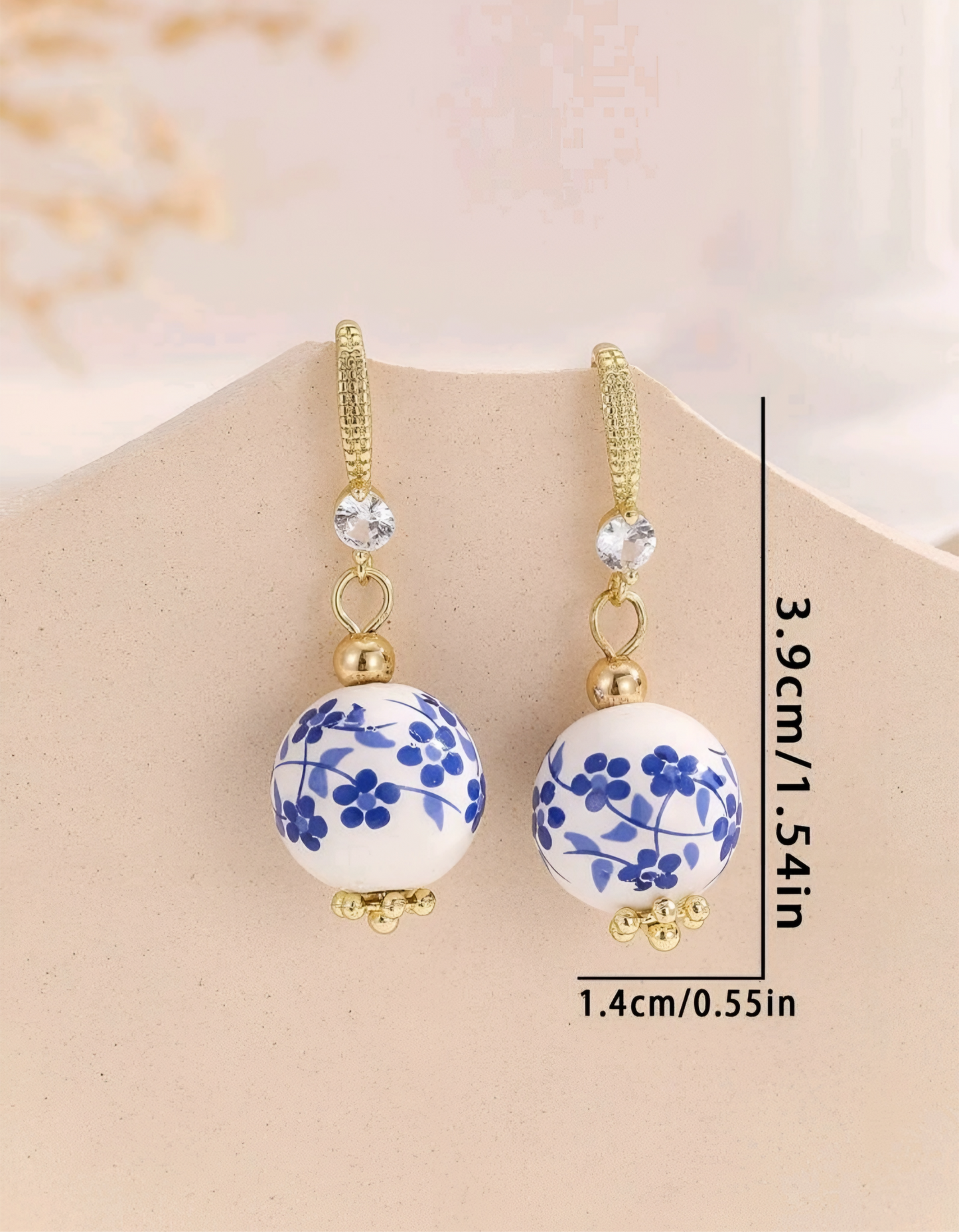 Blue & White Porcelain Beaded Earrings