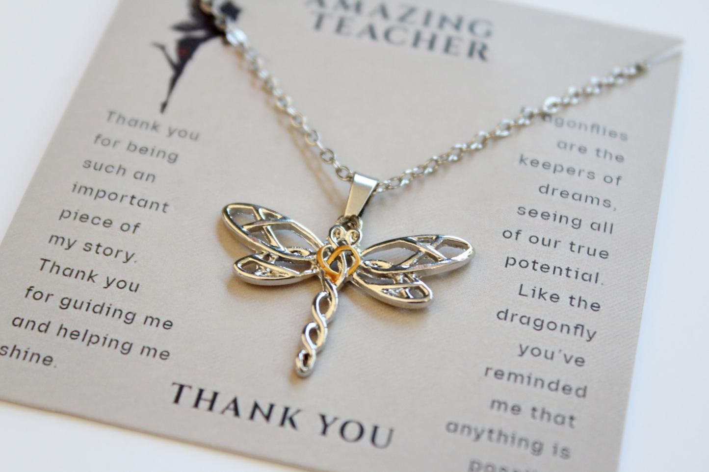 Dragonfly Teacher Necklace