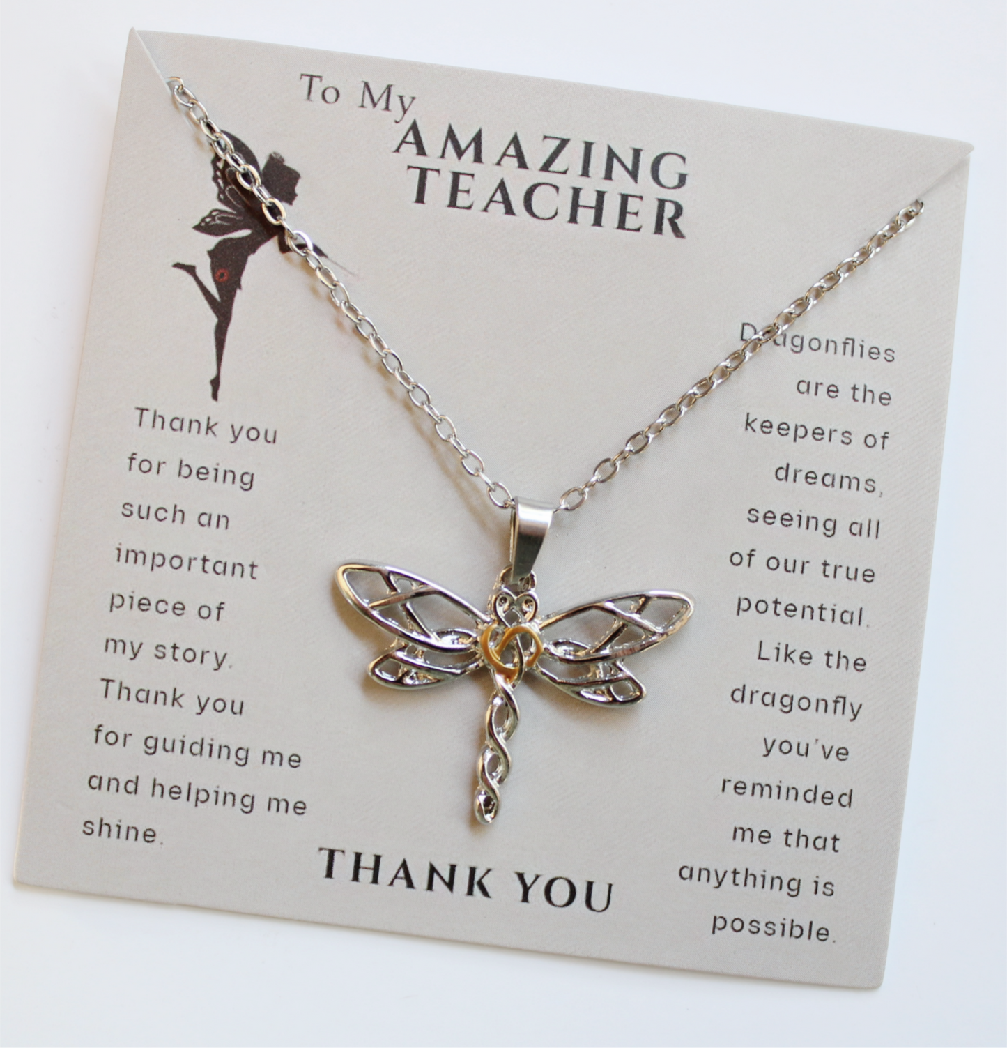 Dragonfly Teacher Necklace