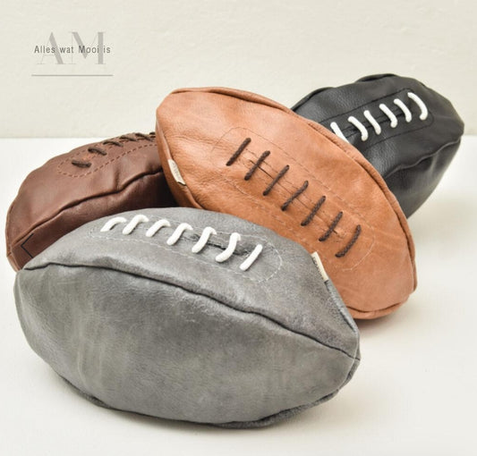 Leather Rugby Ball Toiletry Bag