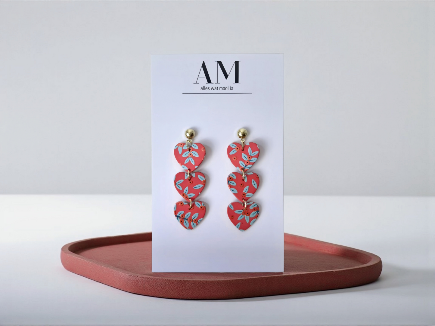 Heart Leaf Dangle Earrings