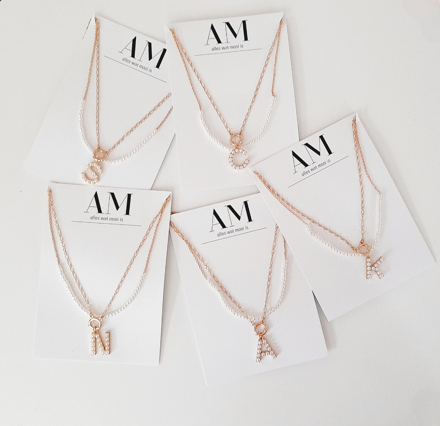 Initial Golden Pearl Layered Necklace