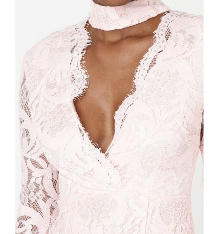 Blush Lace Bodycon Dress (NEW)