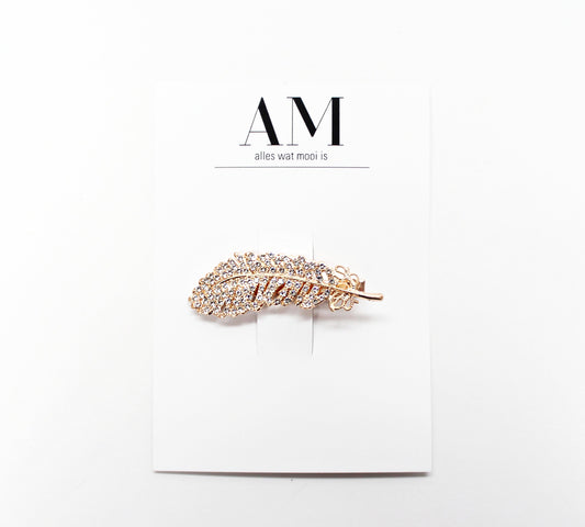 Rhinestone Feather Hair Clip