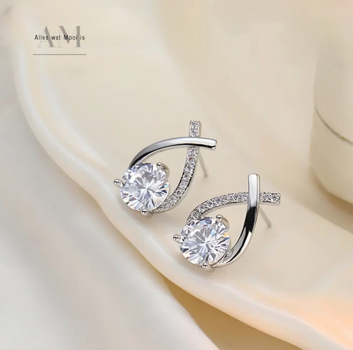 Criss Cross Cubic Zirconia Earrings