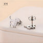 Silver Stainless Steel Dog Heart Earrings