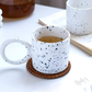 Large Handle Black Splatter Mug