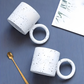 Large Handle Black Splatter Mug