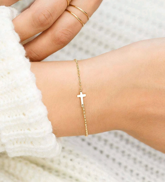Stainless Steel Cross Bracelet
