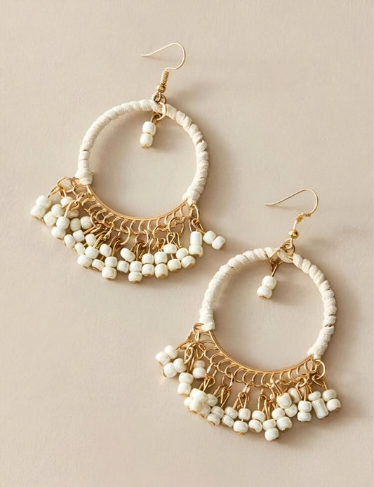 Boho Beaded Hoop Earrings