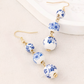 White Porcelain Beaded Earrings (long)