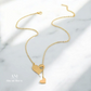 Gold Stainless Steel Double Heart Necklace
