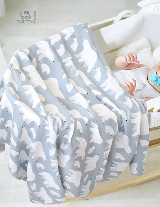 Polar Bear Muslin Swaddle