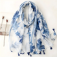 Blue & White Floral Scarf