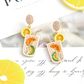 Beaded Cocktail Earrings - Yellow