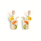 Beaded Cocktail Earrings - Yellow