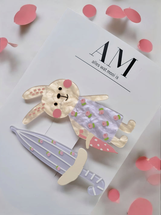 Bunny & Umbrella Hair Clip Set