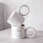 Large Handle Black Splatter Mug