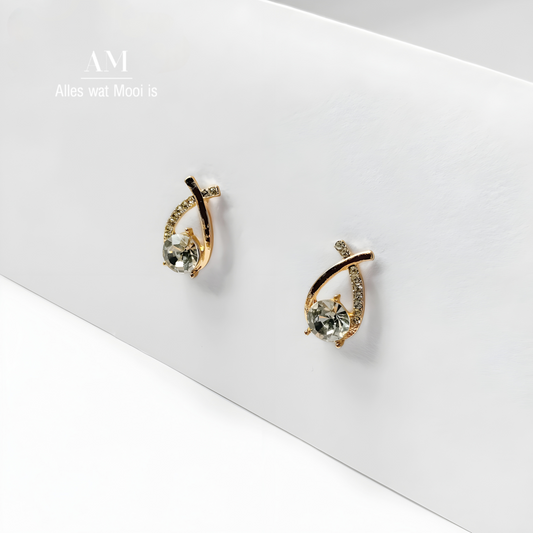 Criss Cross Cubic Zirconia Earrings