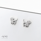 Silver Stainless Steel Dog Heart Earrings