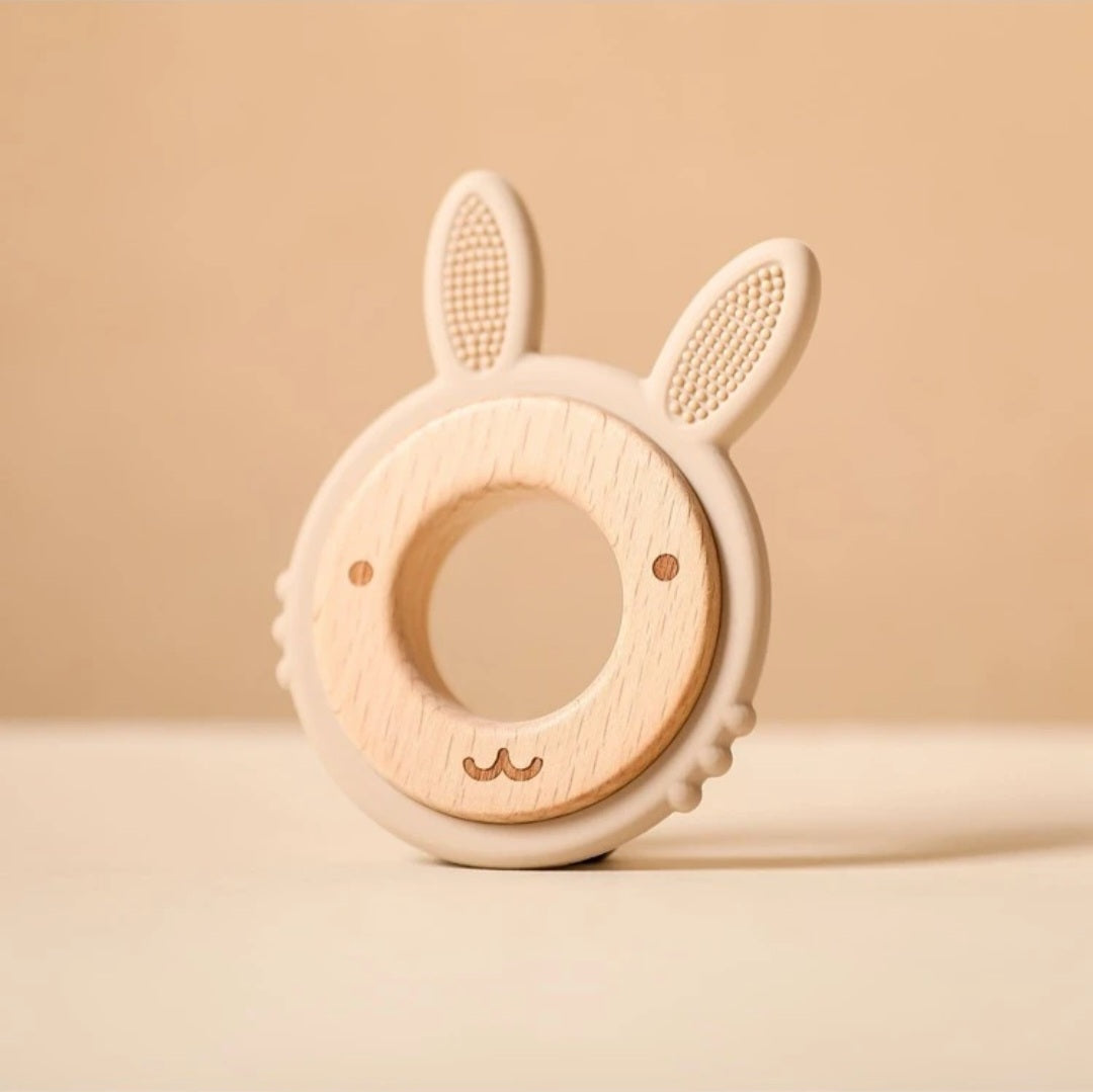 Bunny Wooden Silicone Teether