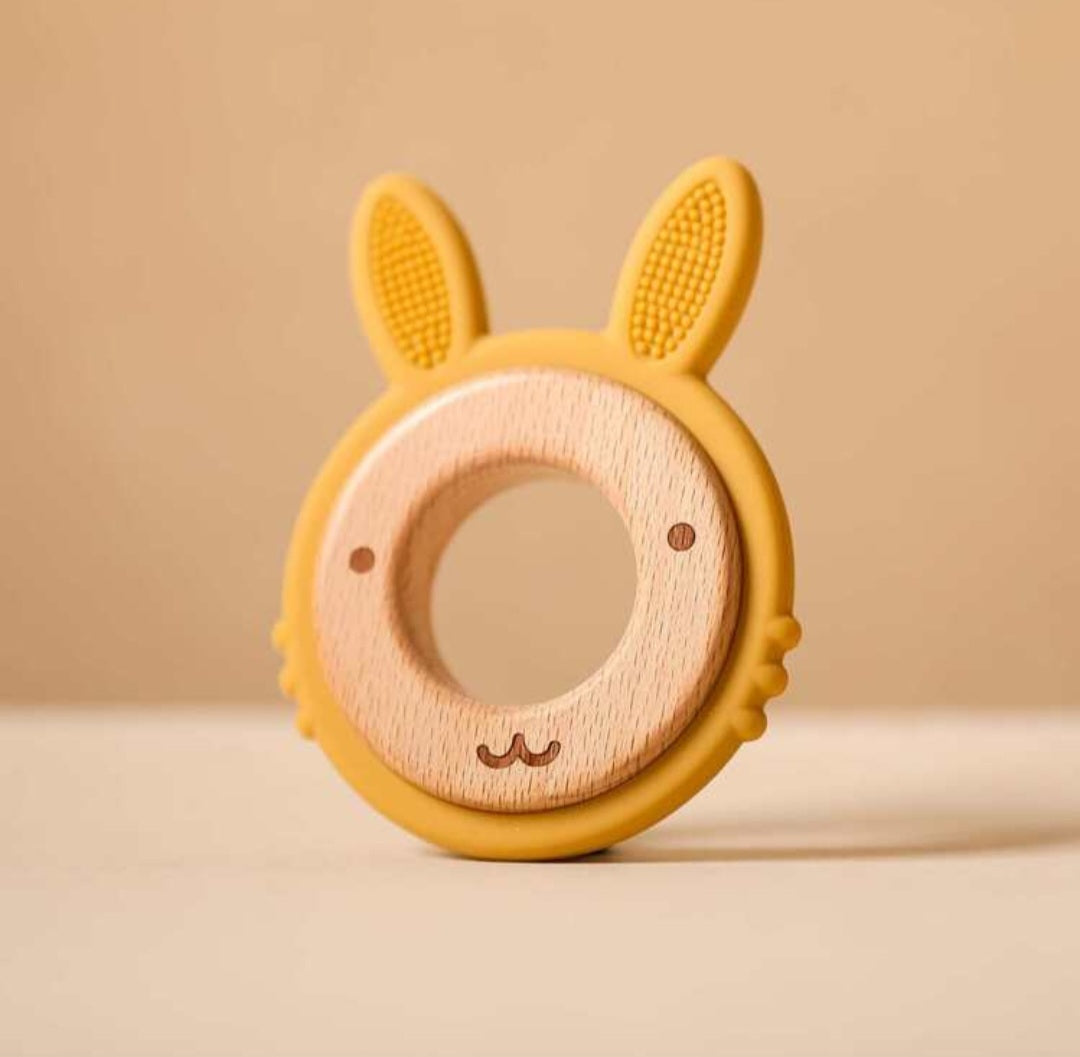 Bunny Wooden Silicone Teether