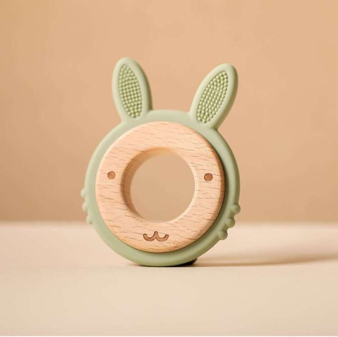 Bunny Wooden Silicone Teether