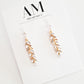 Golden Rhinestone Leaf Earrings